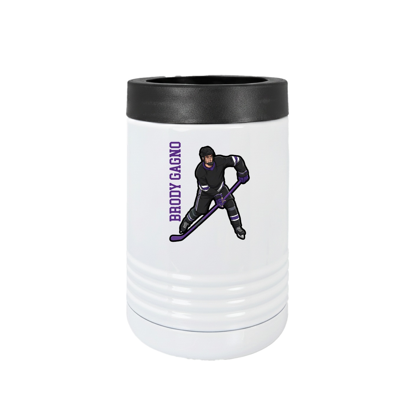 Beverage Holder — Name Vertical in White