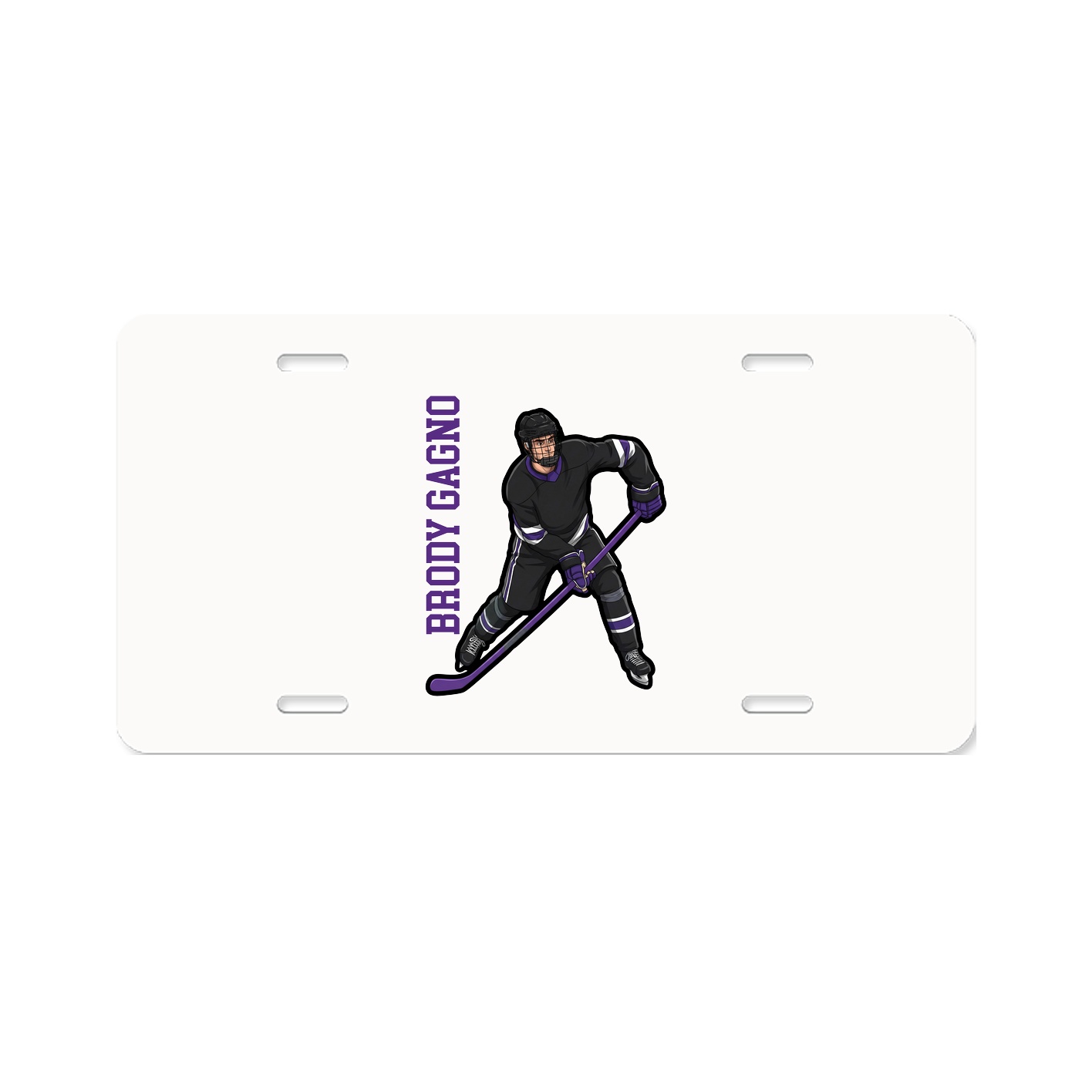 License Plate — Name Vertical in Classic