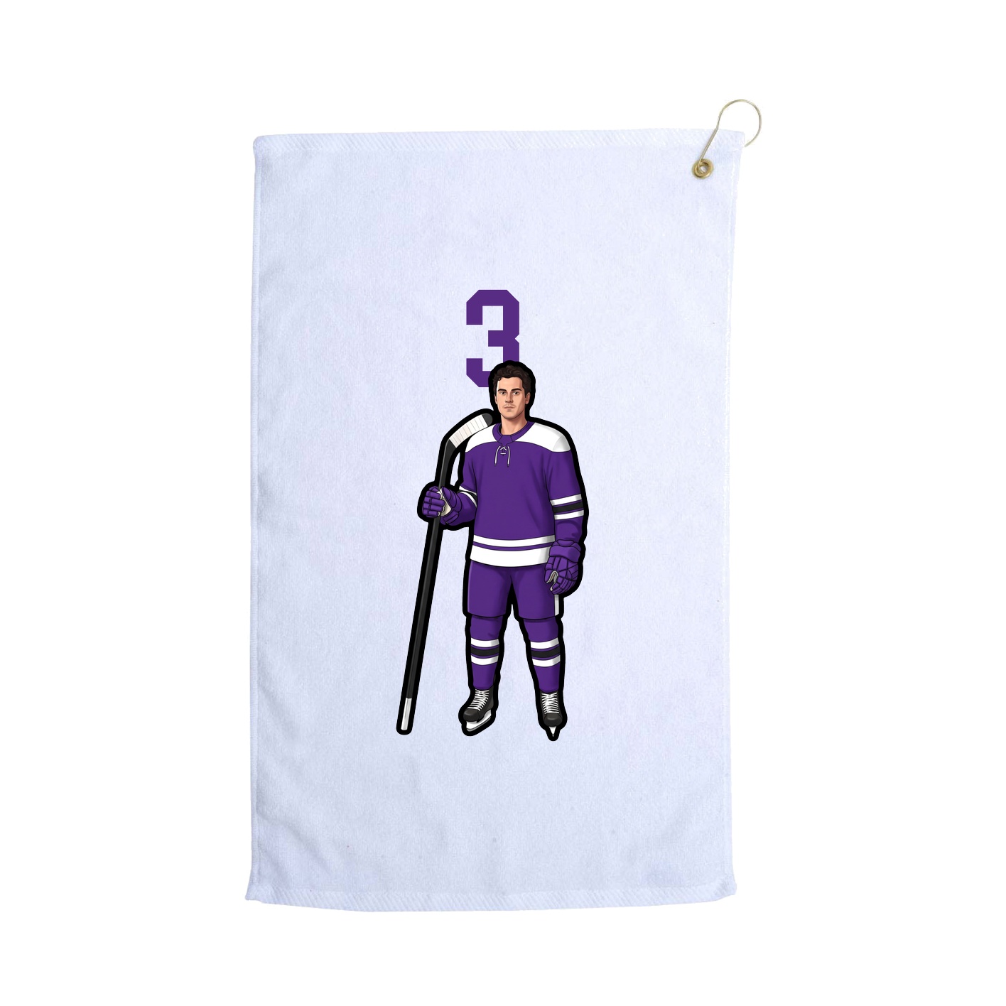 Golf Towel — Number Top in White