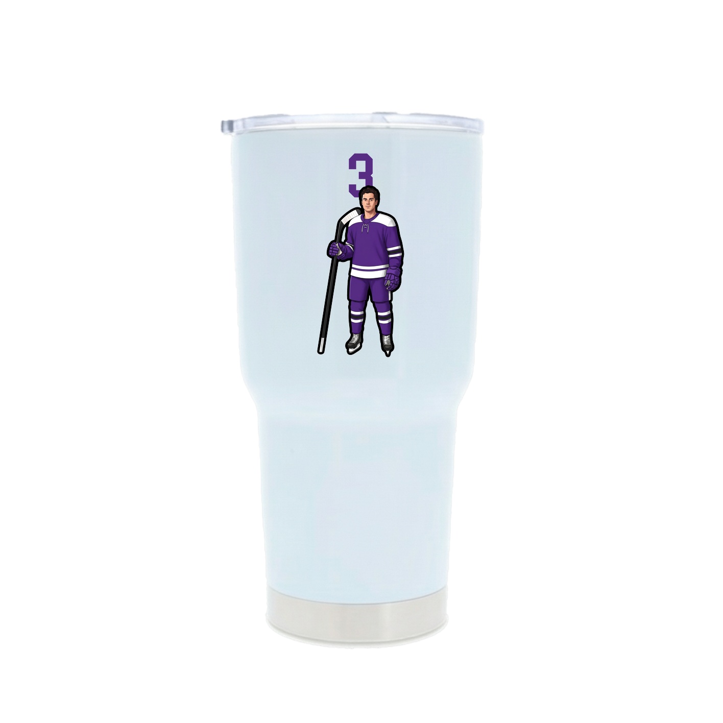 30oz Stainless Steel Tumbler — Number Top in White