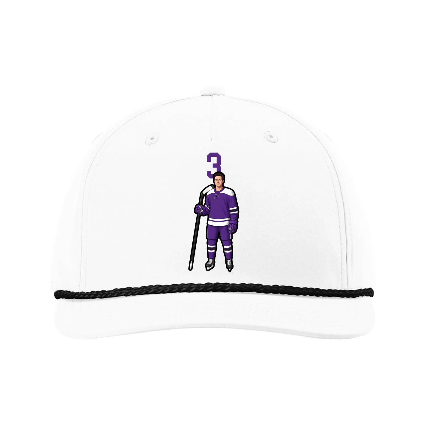 Five-Panel Classic Rope Cap — Number Top in White