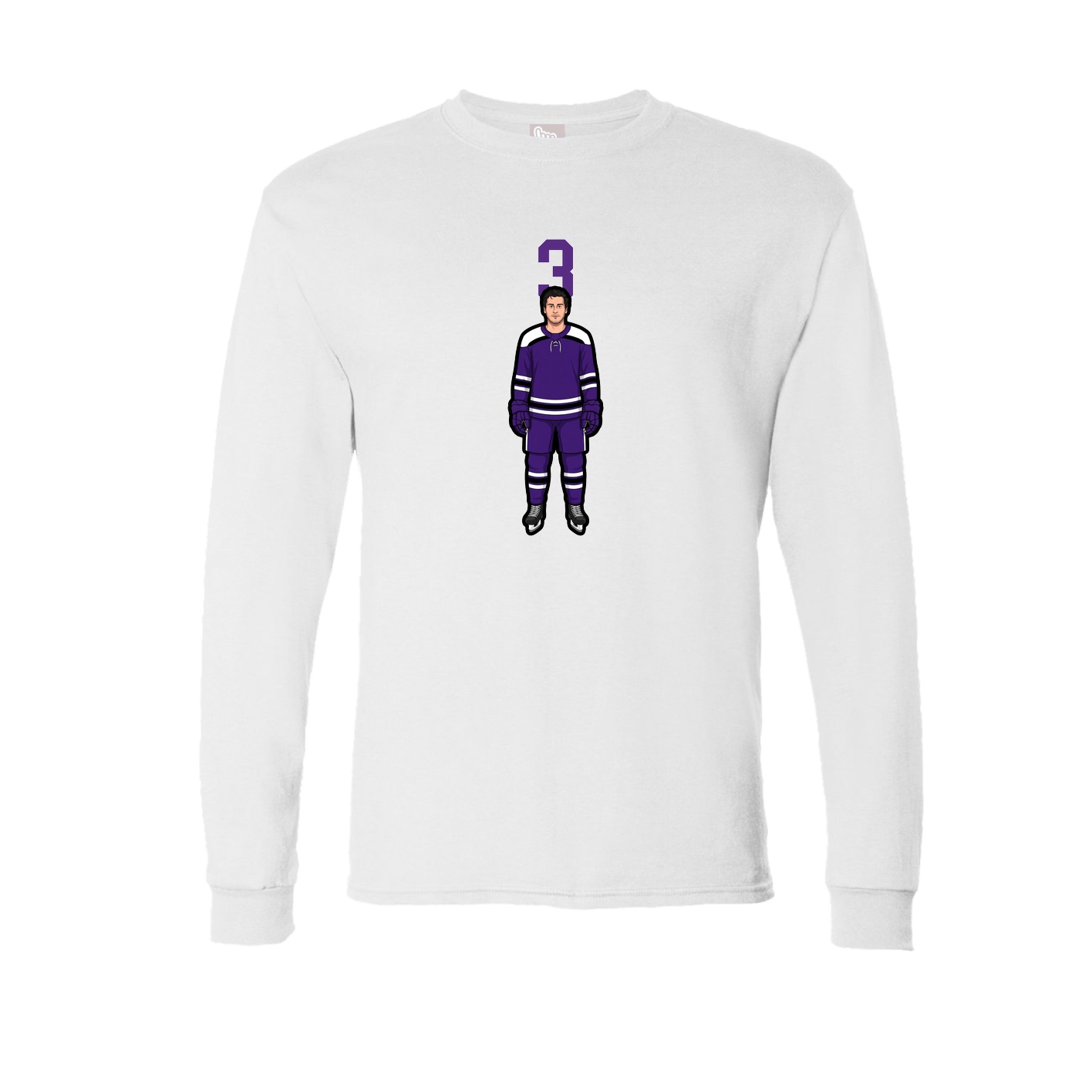Long Sleeve Tee — Number Top in White