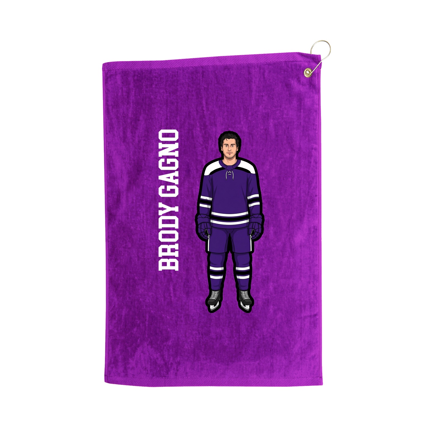 Golf Towel — Name Vertical in Purple