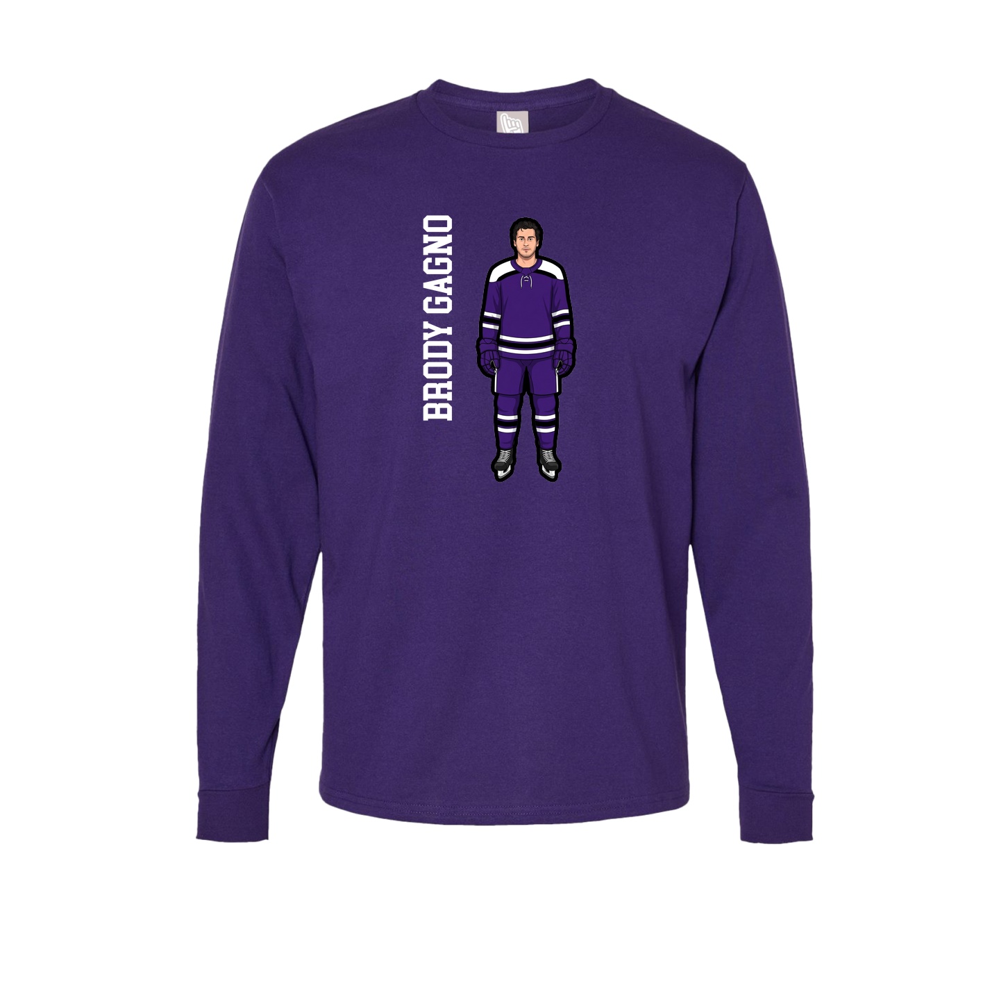 Long Sleeve Tee — Name Vertical in Purple