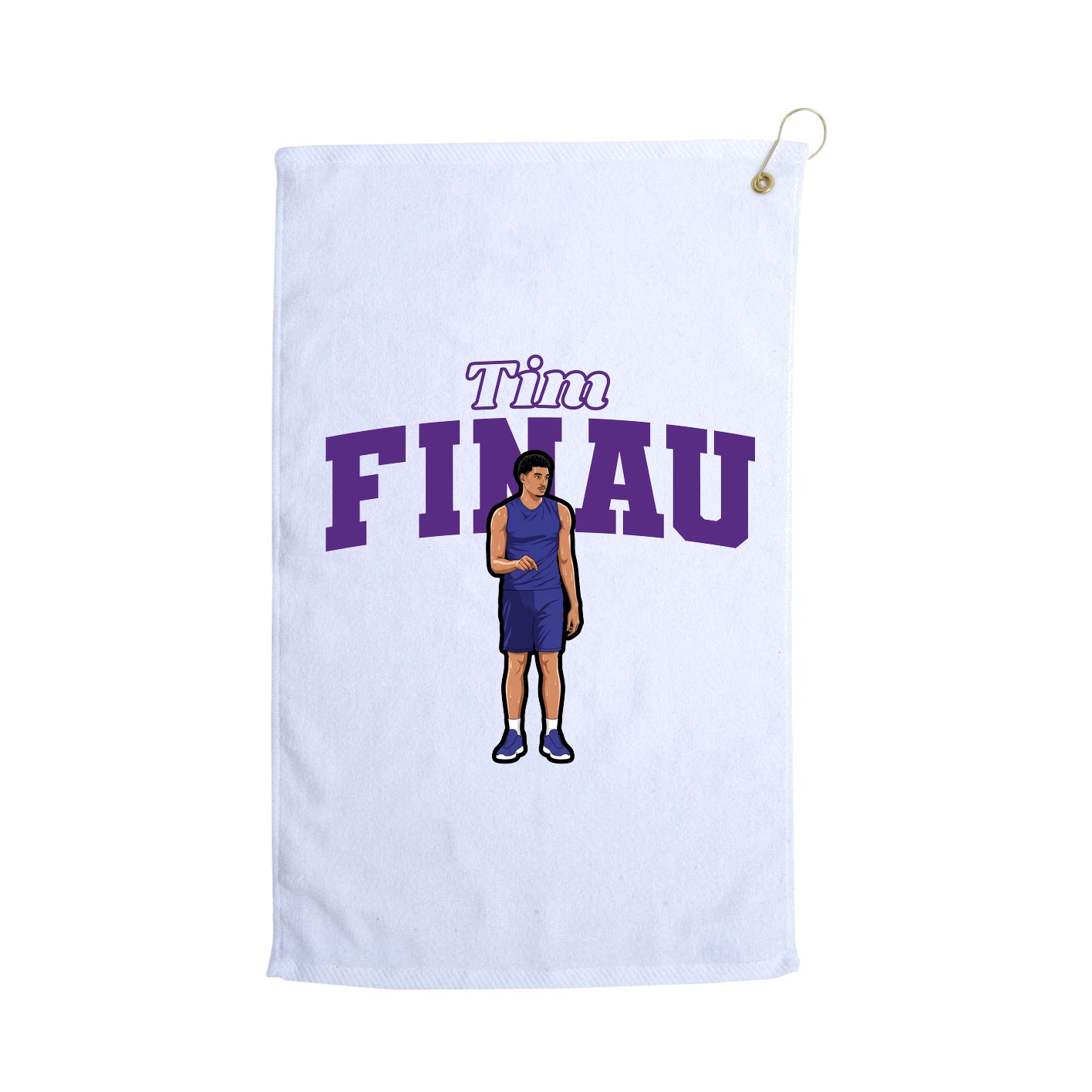 Golf Towel — Name Arch in White