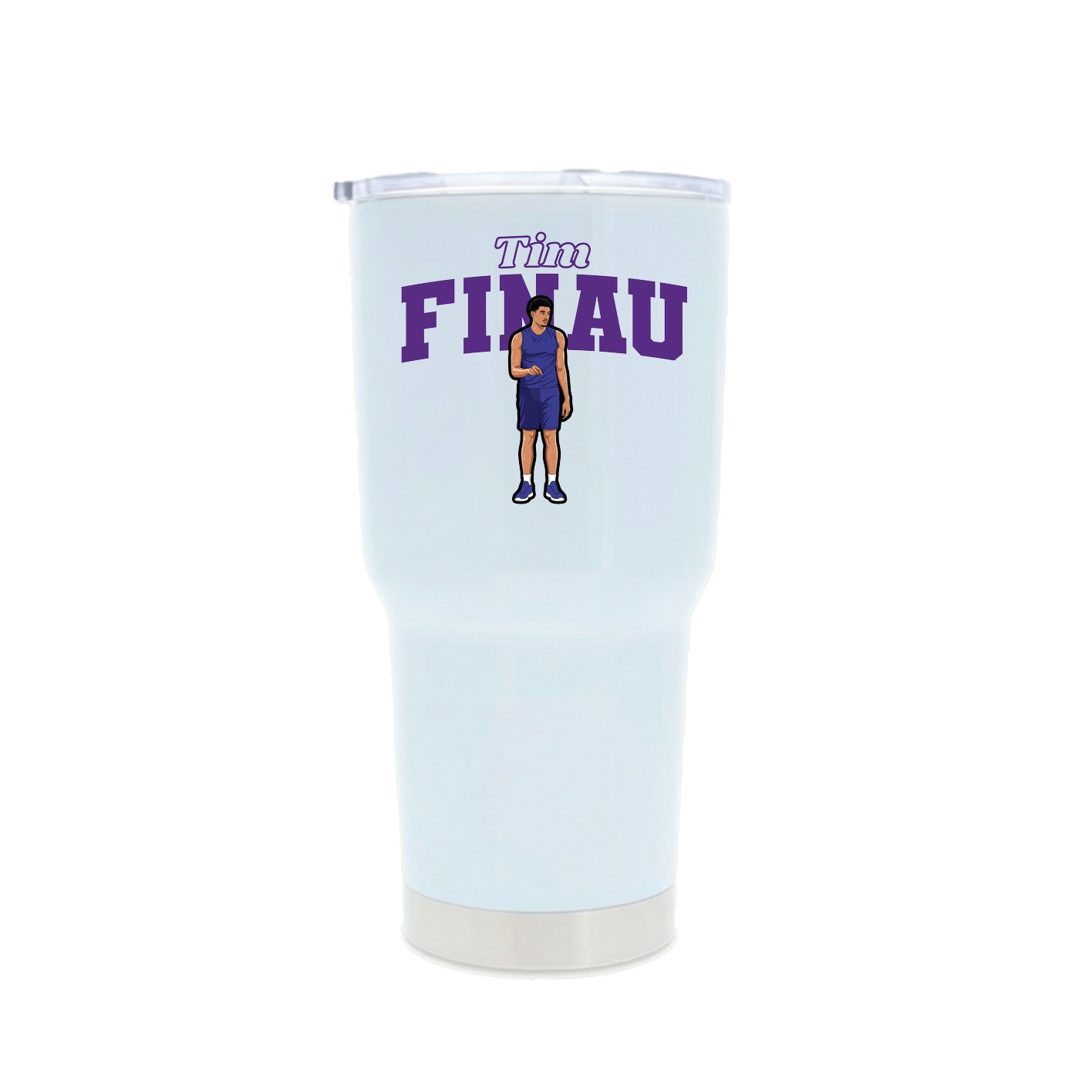 30oz Stainless Steel Tumbler — Name Arch in White