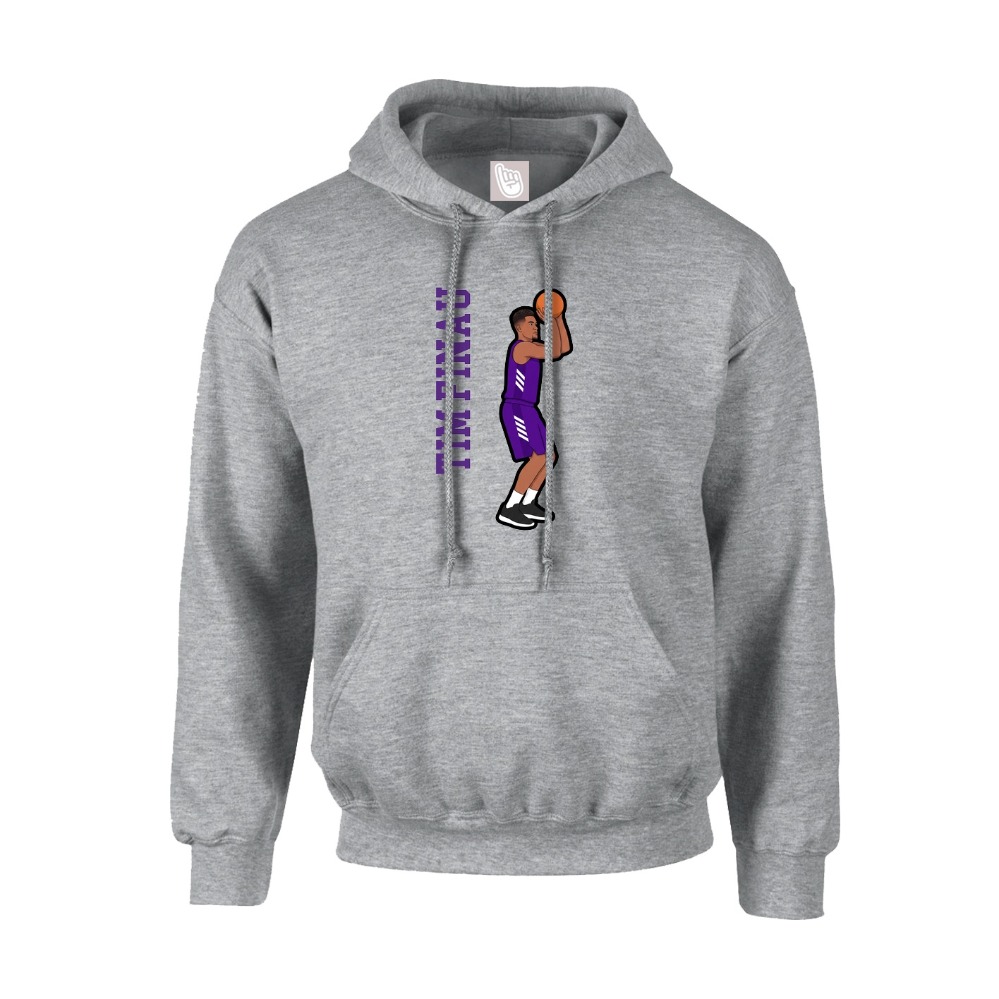 Youth Hoodie — Name Vertical in Grey