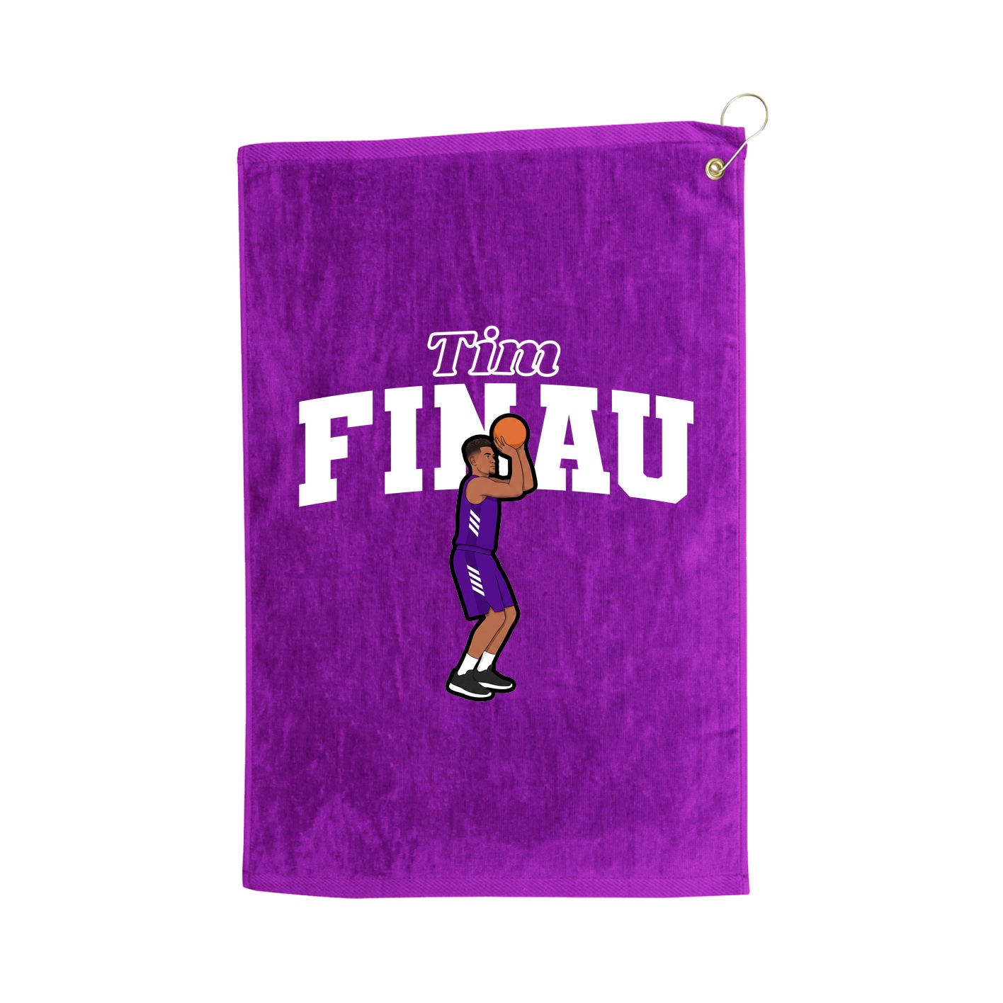Golf Towel — Name Arch in Purple