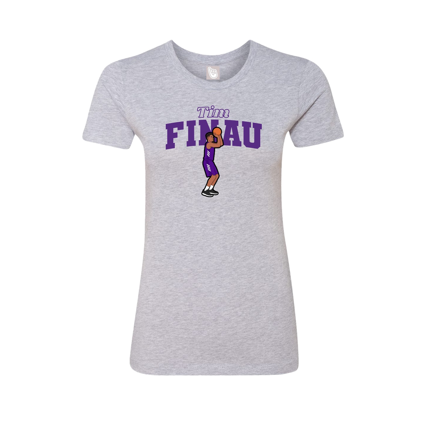 Fitted Women's Tee — Name Arch in Grey