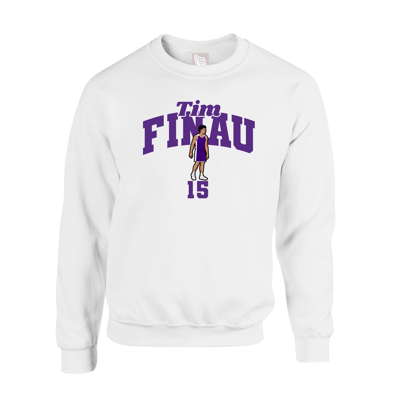 Fleece Crew — Signature Arch in White