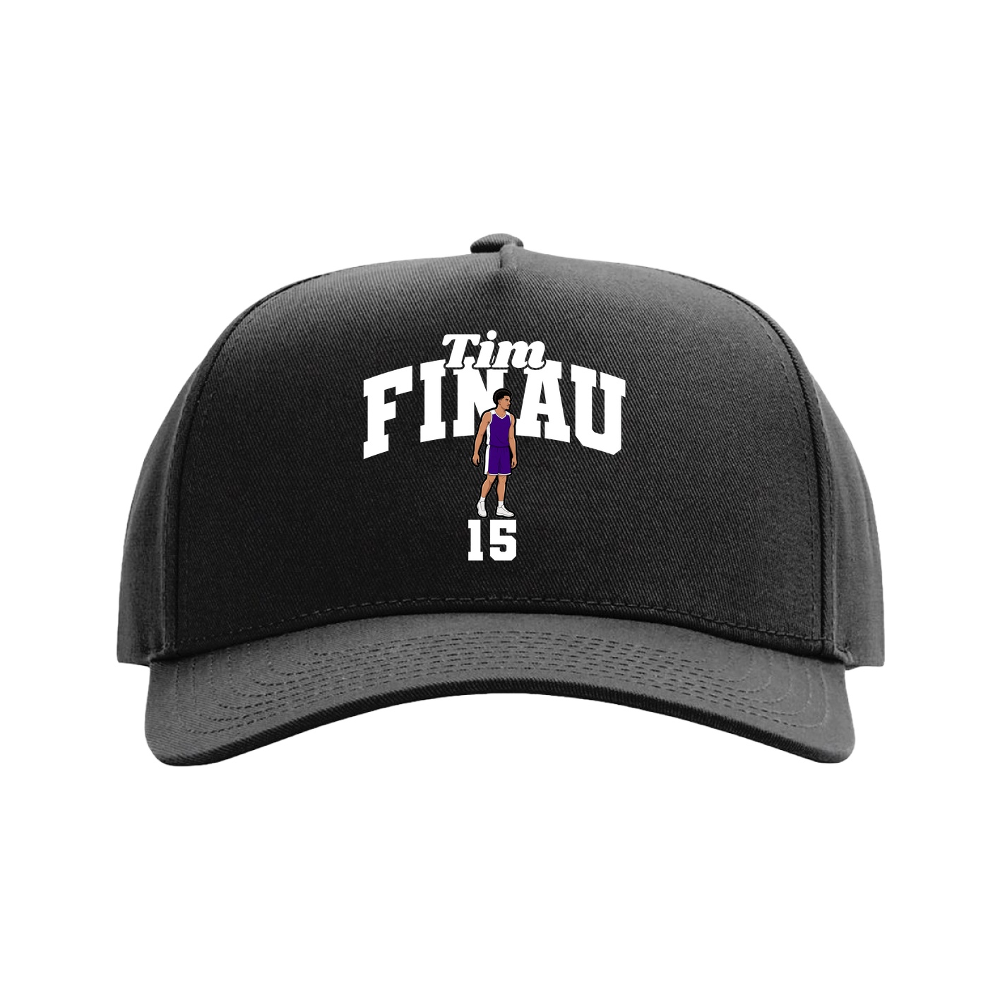 Full Fabric Five-Panel Champ Cap — Signature Arch in Black