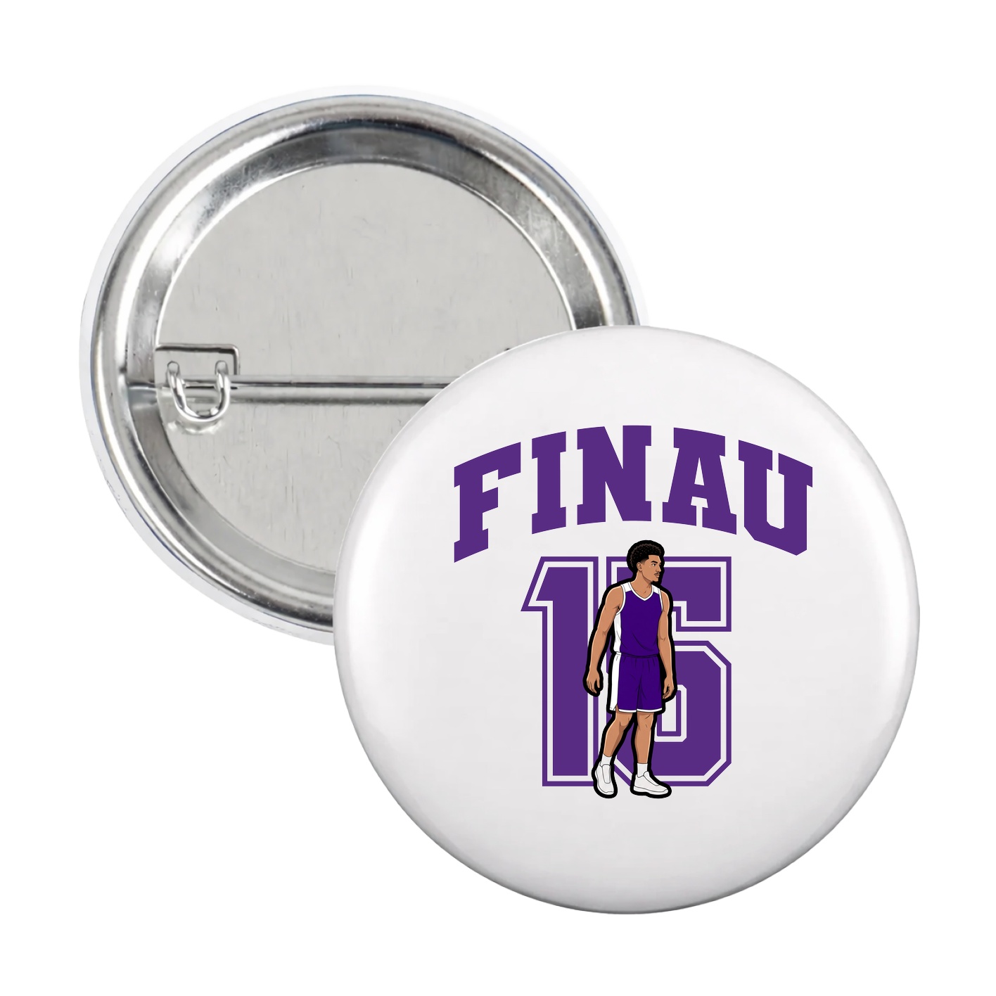 Game Day Button — Number in White