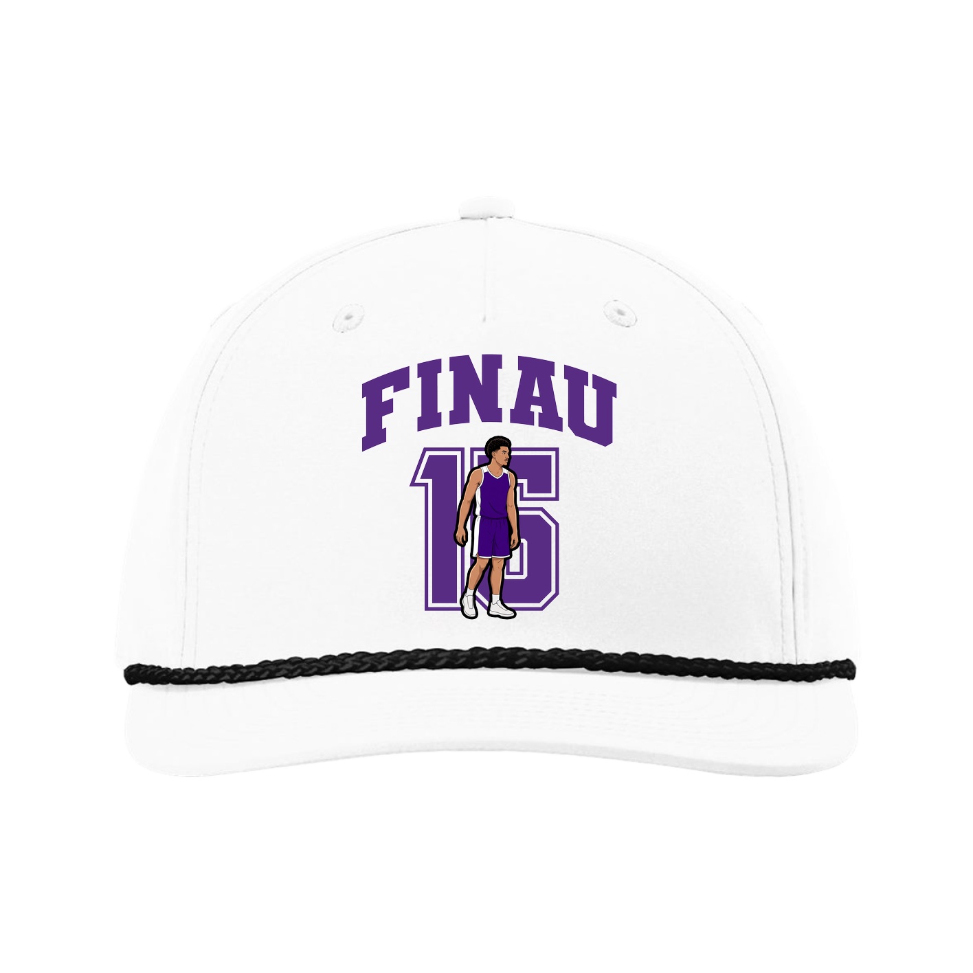 Five-Panel Classic Rope Cap — Number in White