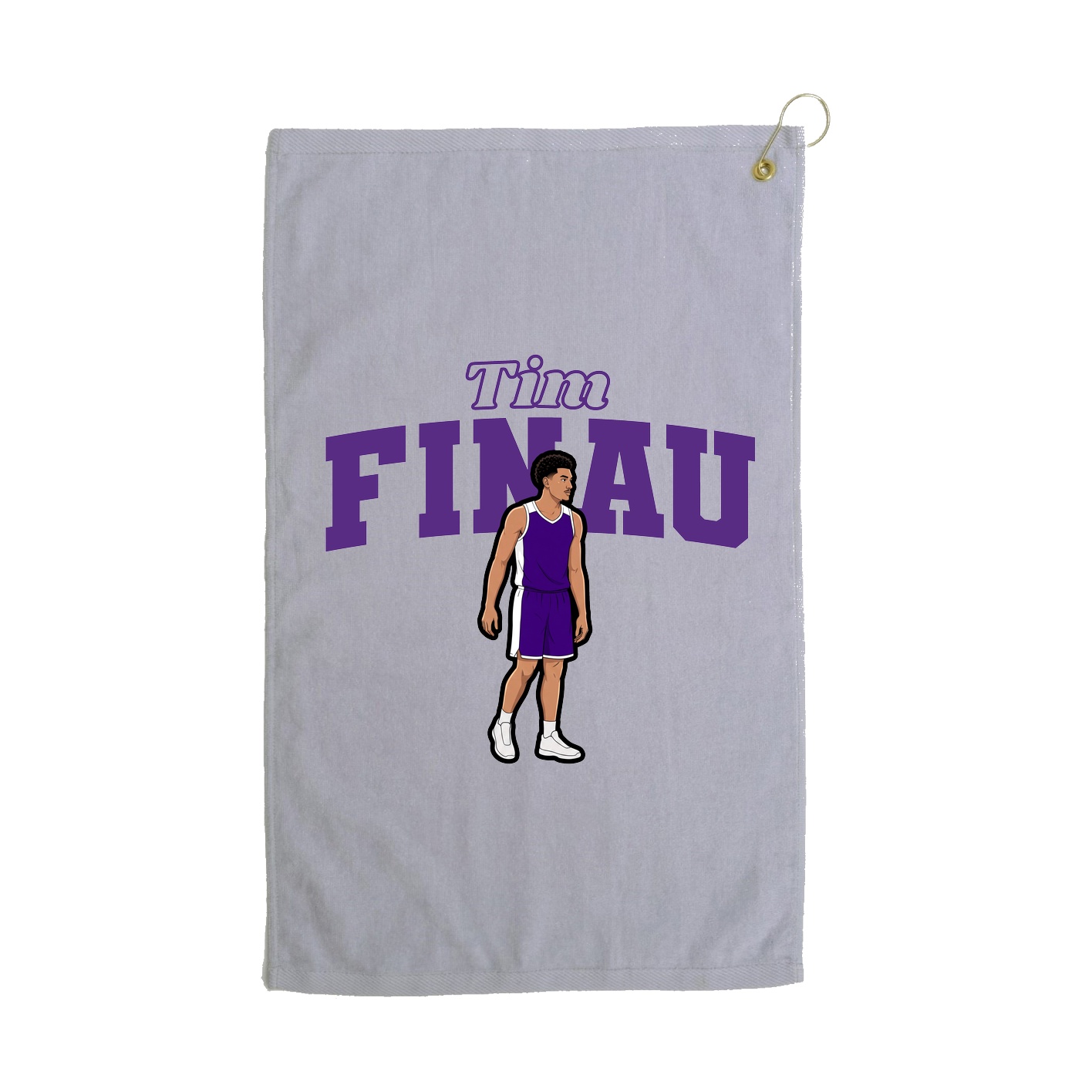 Golf Towel — Name Arch in Grey