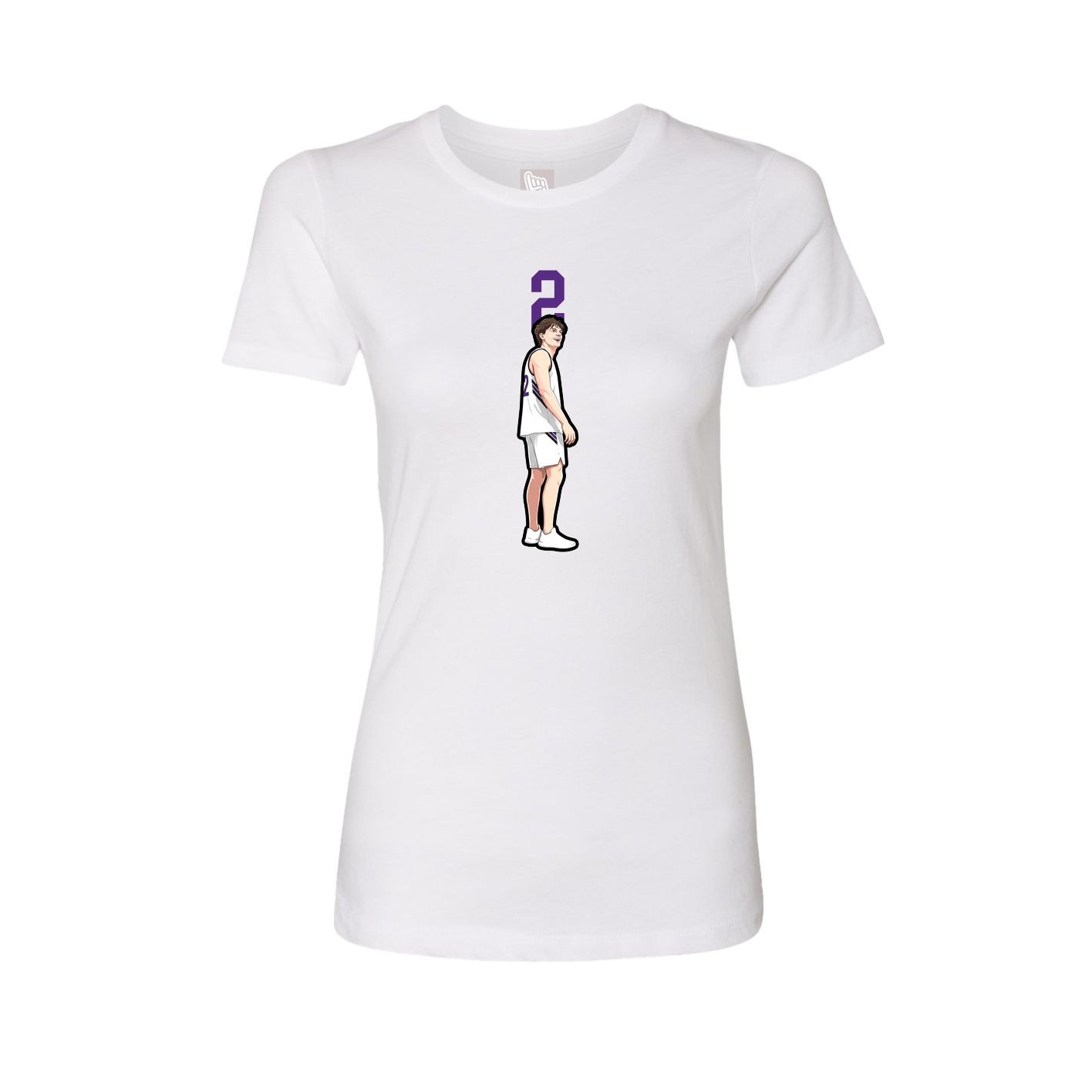 Fitted Women's Tee — Number Top in White