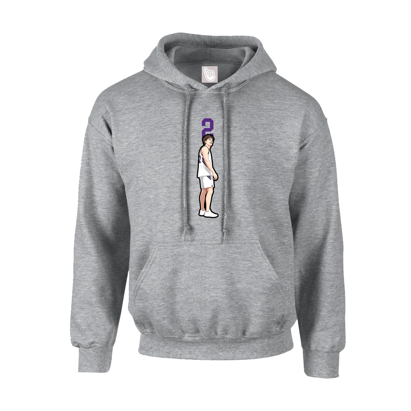 Youth Hoodie — Number Top in Grey