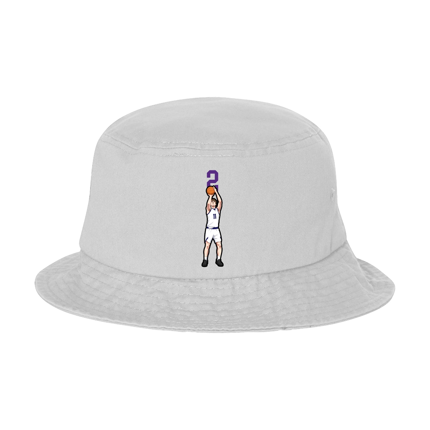 Bucket Cap — Number Top in White