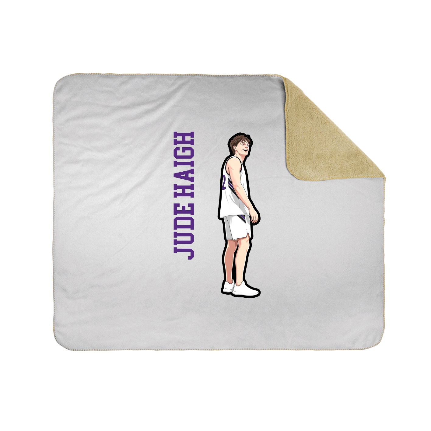 Throw Blanket — Name Vertical in White