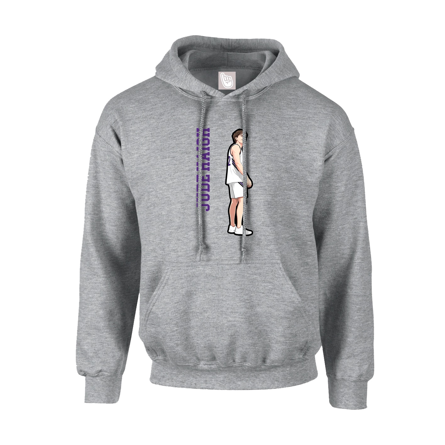 Hoodie — Name Vertical in Grey