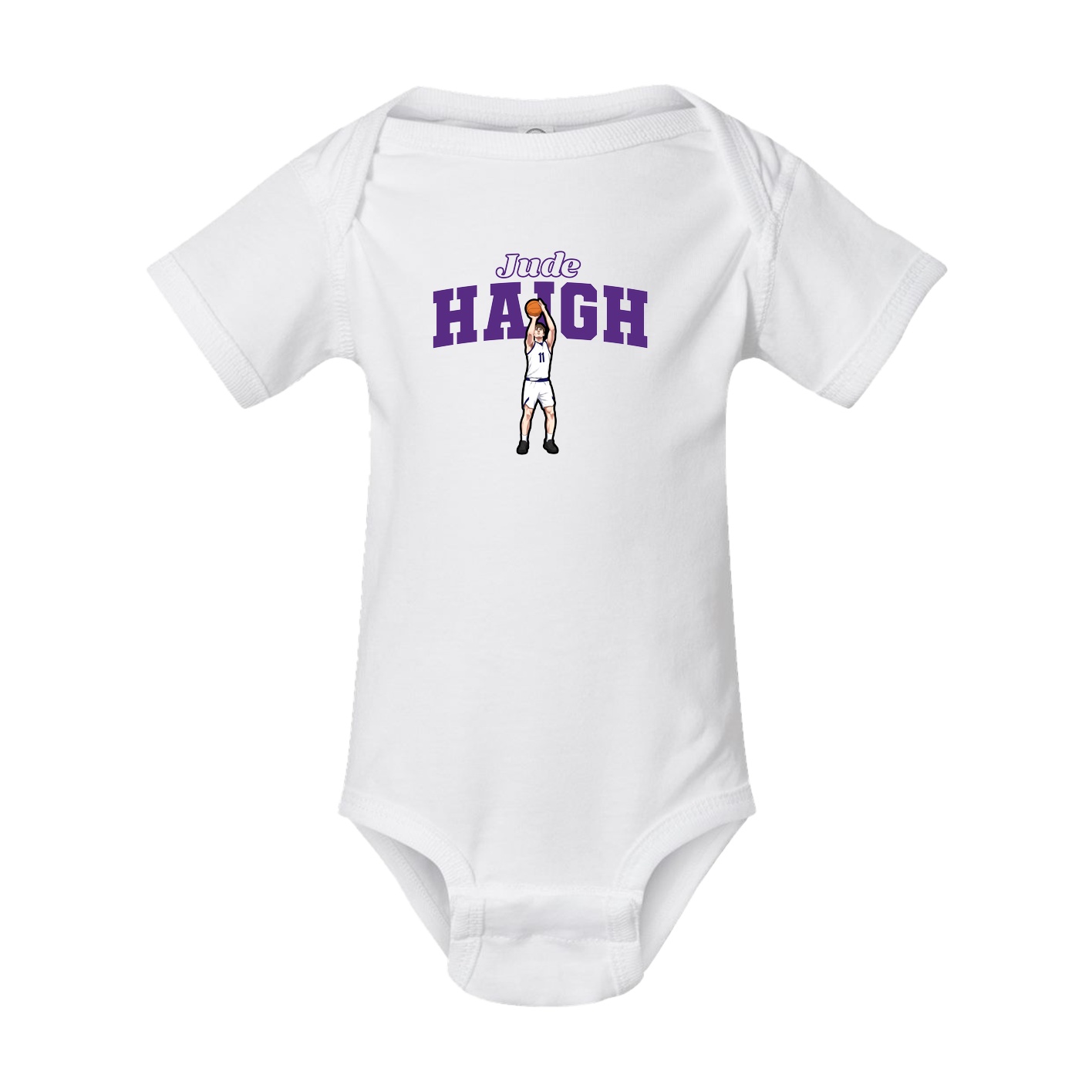 Baby Onesie — Name Arch in White