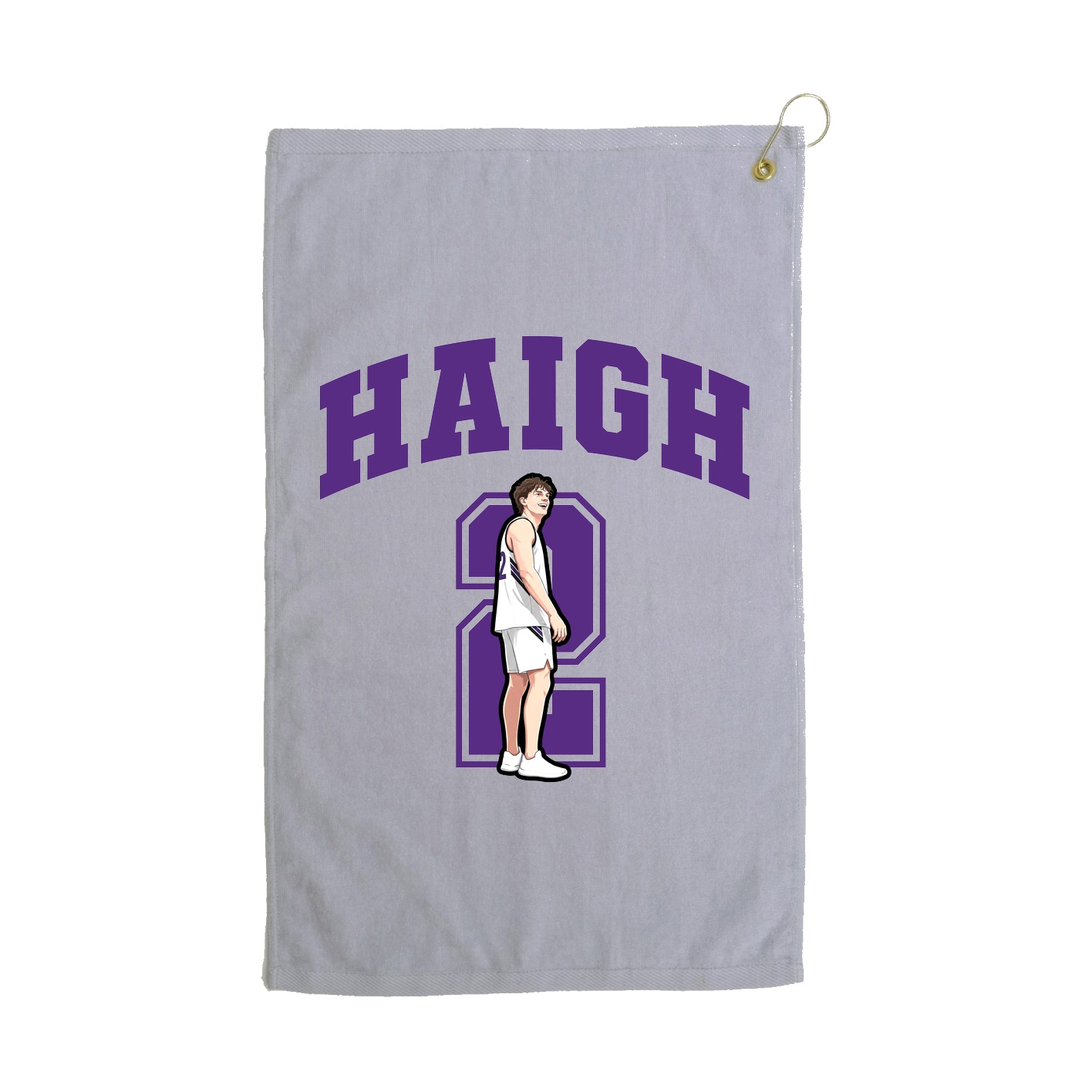 Golf Towel — Number in Grey