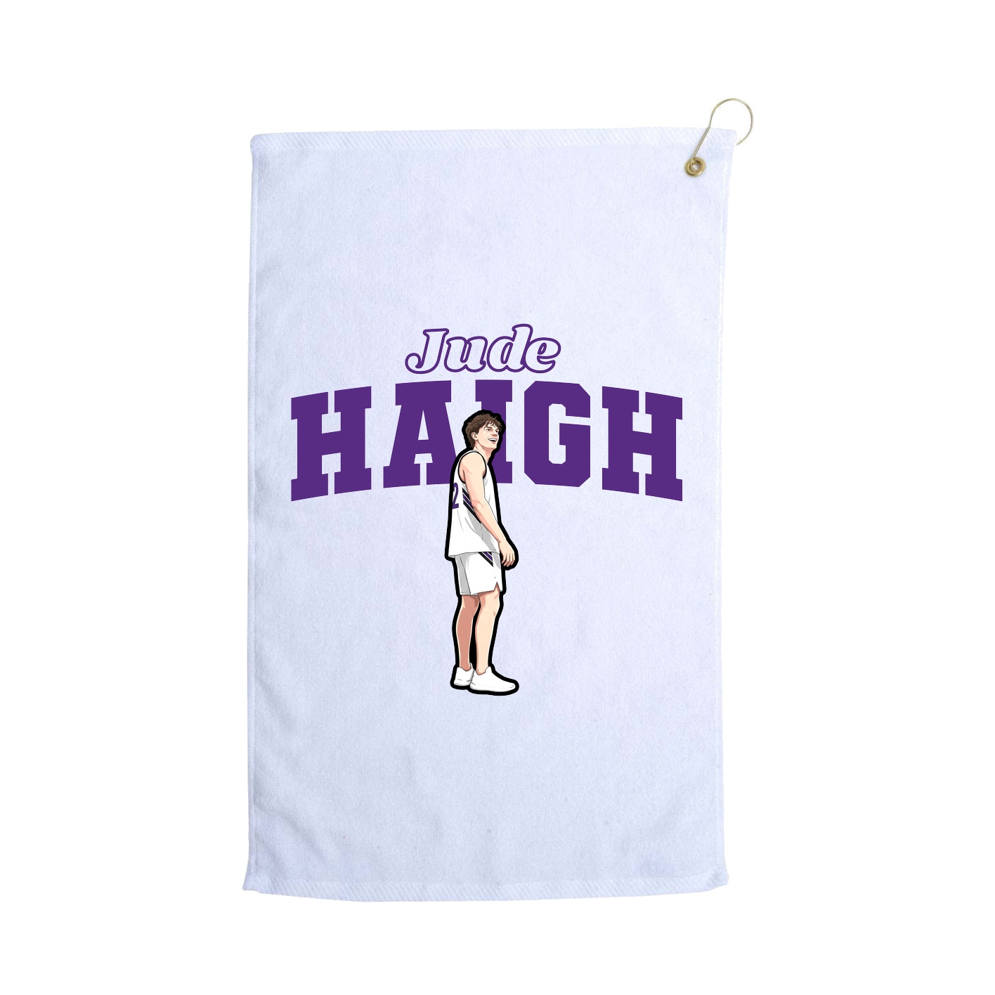 Golf Towel — Name Arch in White