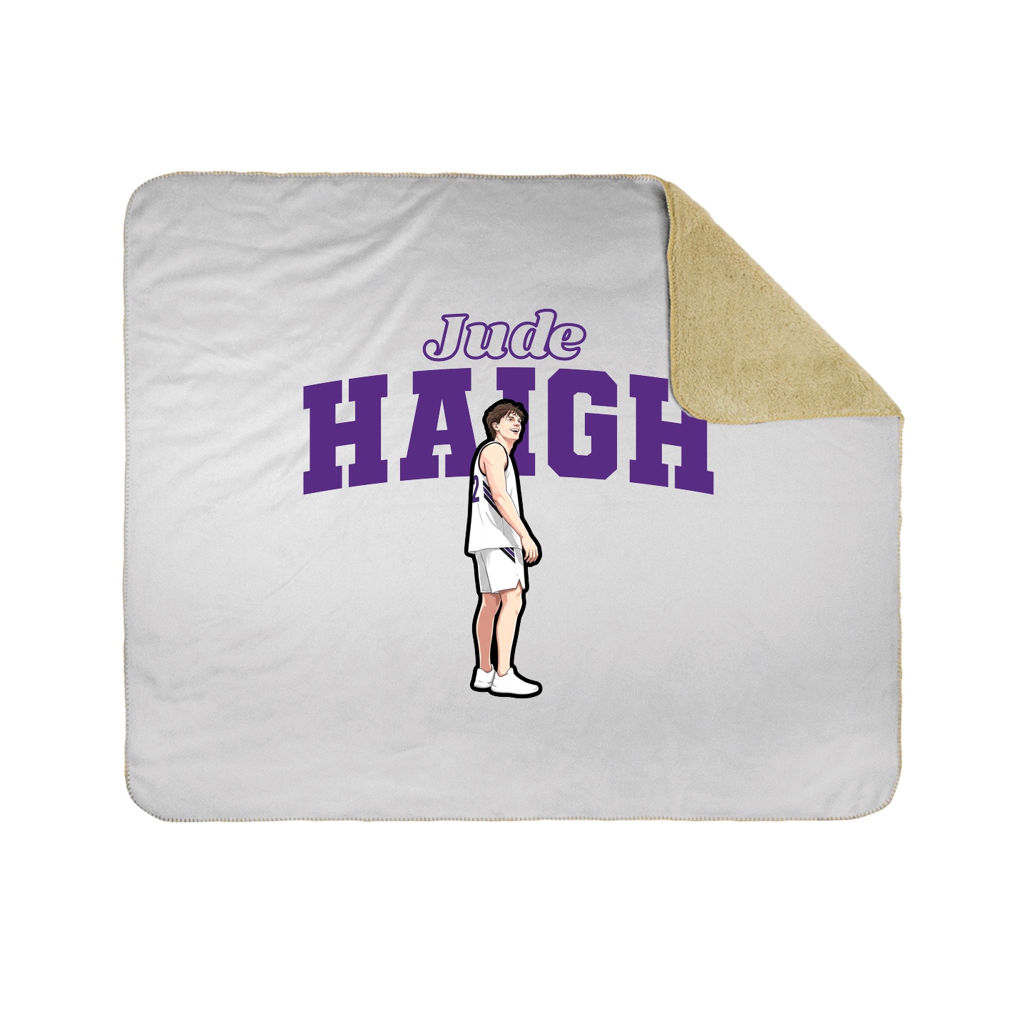 Throw Blanket — Name Arch in White