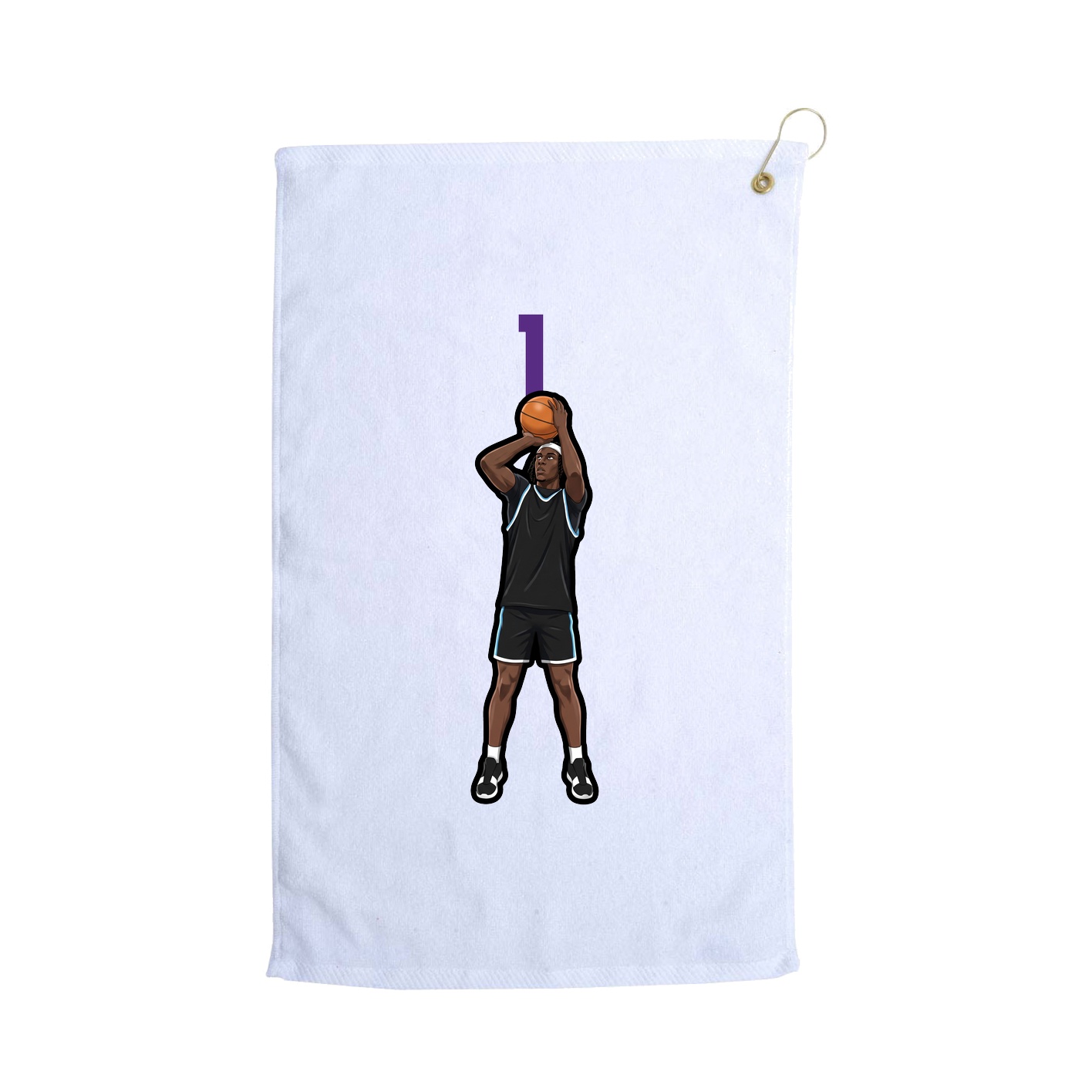 Golf Towel — Number Top in White