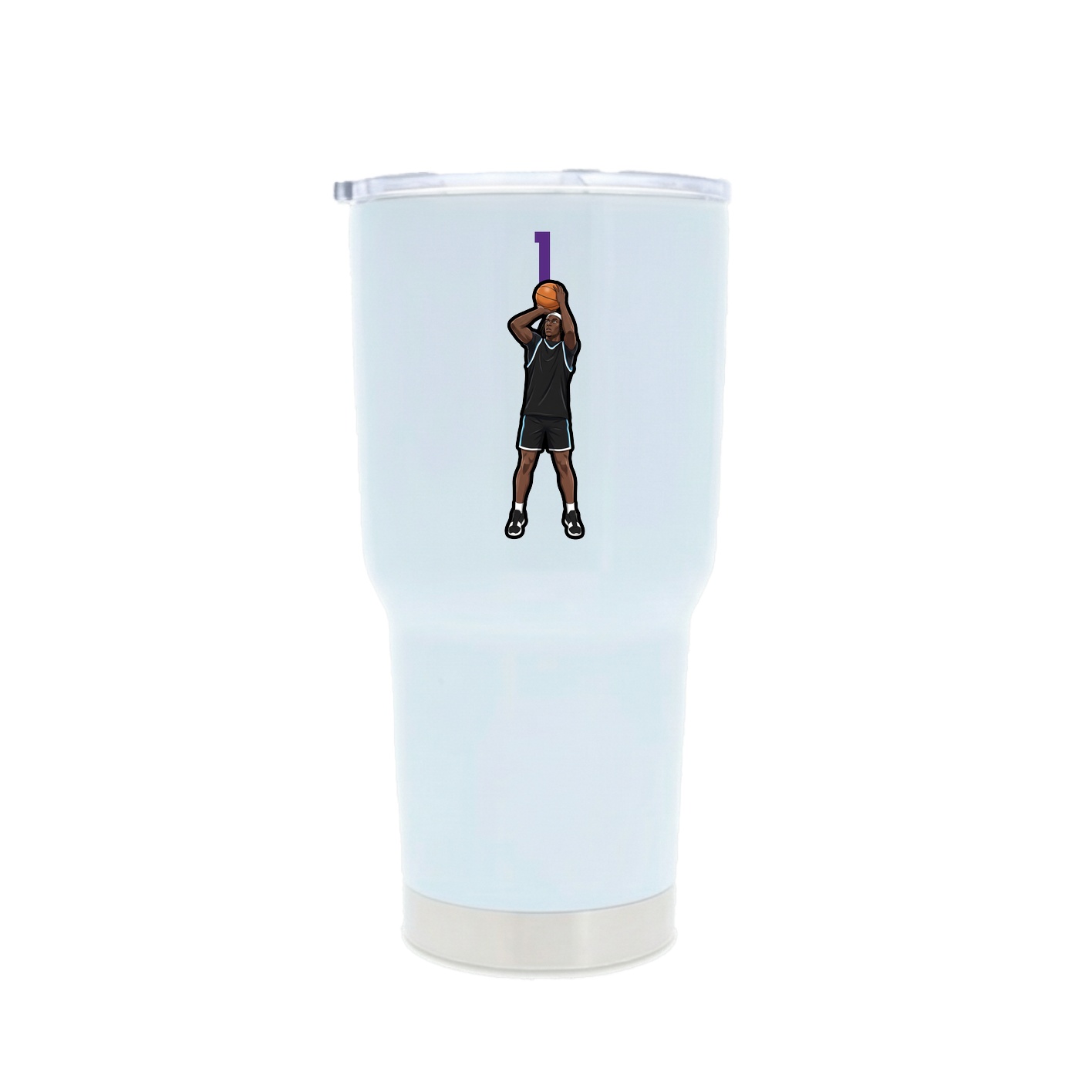 30oz Stainless Steel Tumbler — Number Top in White