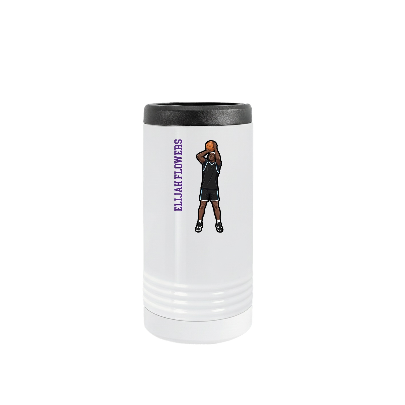 Slim Beverage Holder — Name Vertical in White