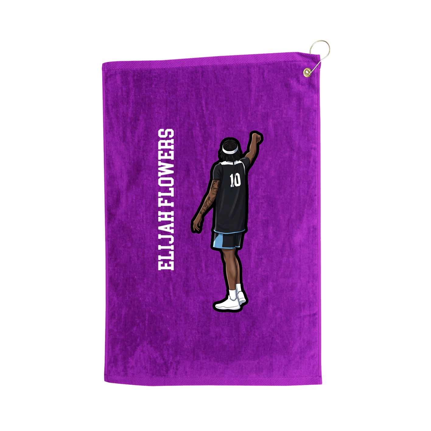 Golf Towel — Name Vertical in Purple