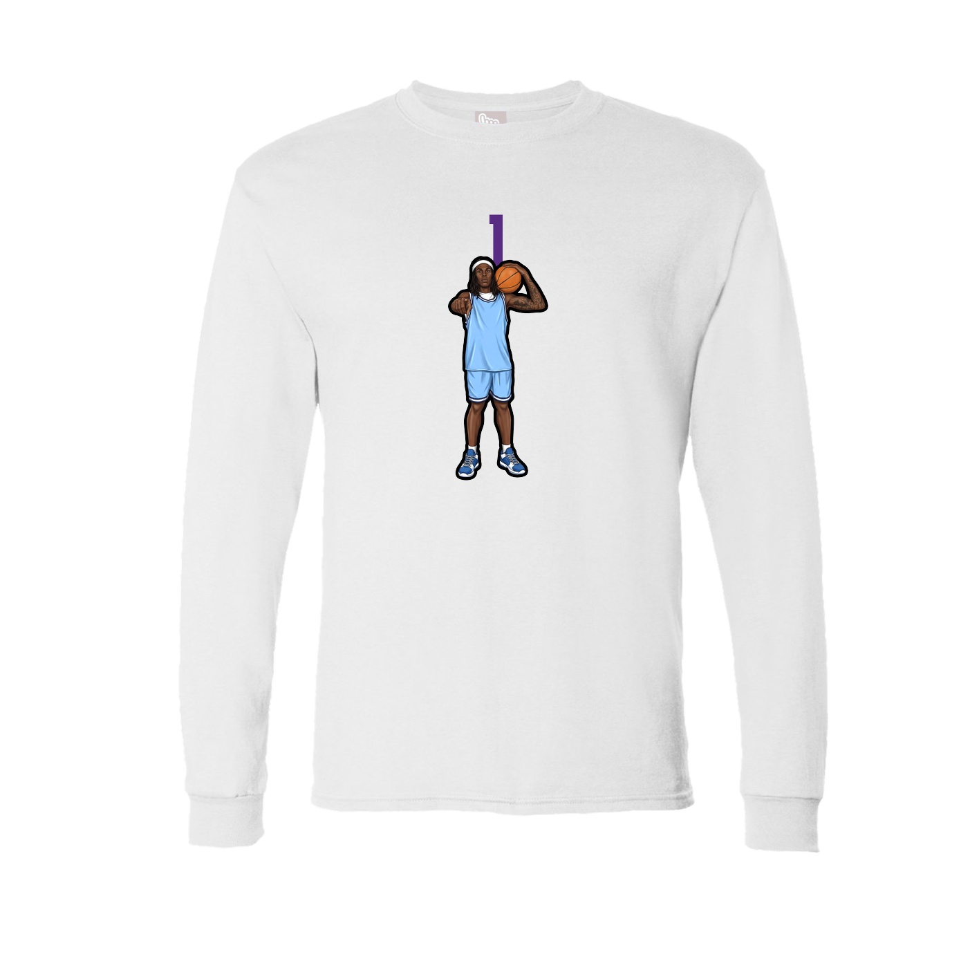 Long Sleeve Tee — Number Top in White