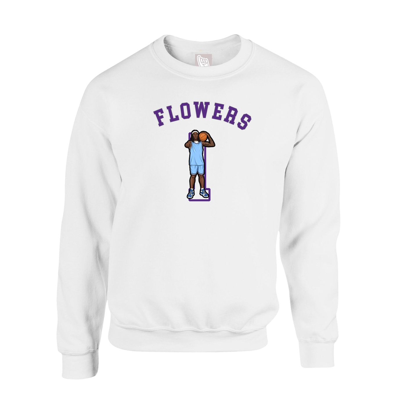 Fleece Crew — Shirsey Arch in White