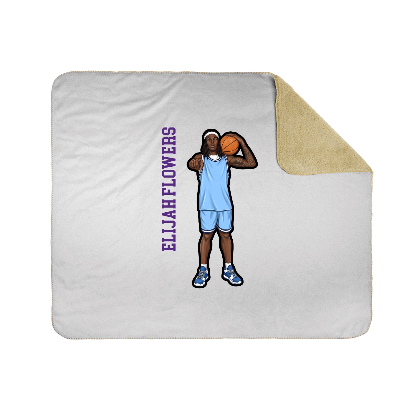 Throw Blanket — Name Vertical in White