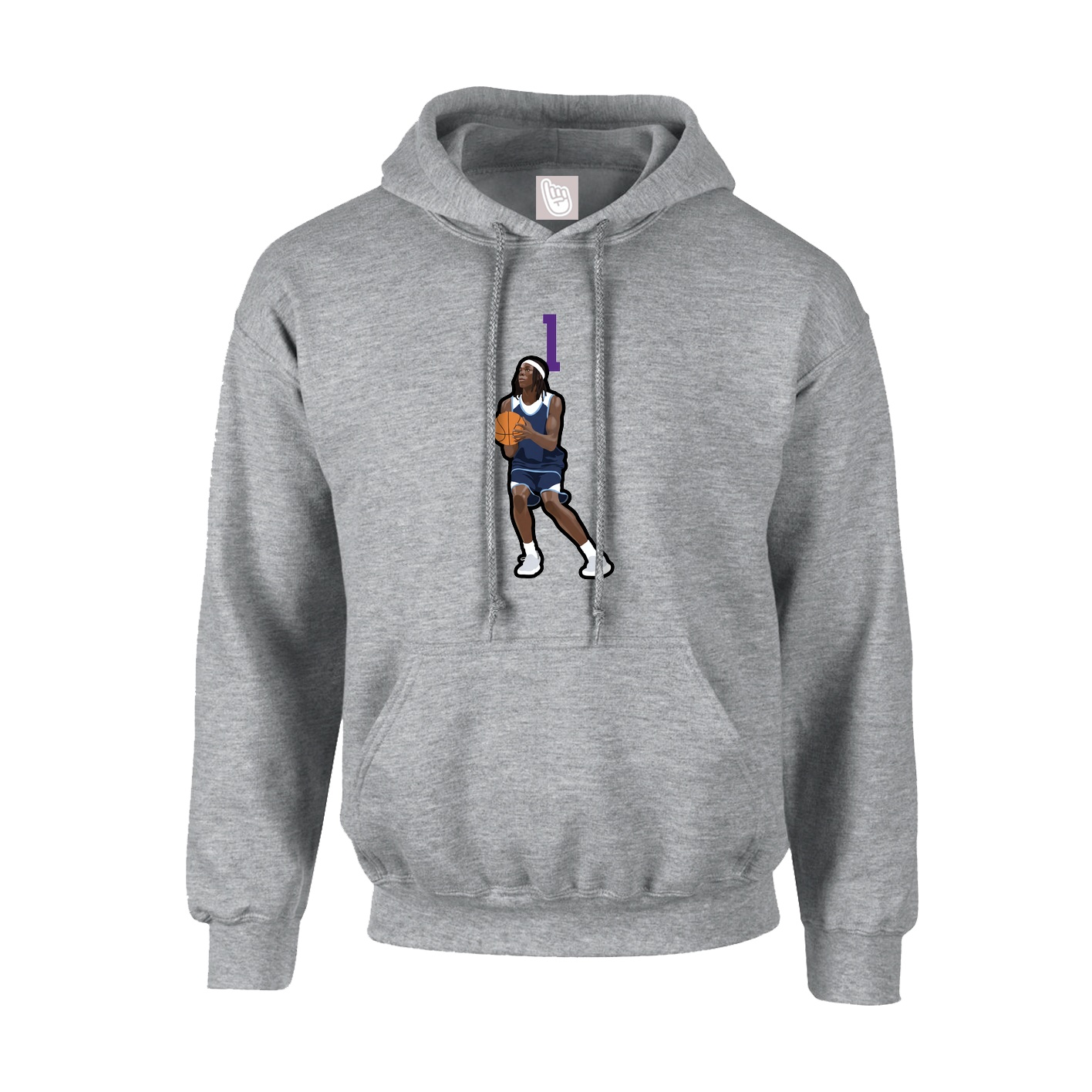 Hoodie — Number Top in Grey