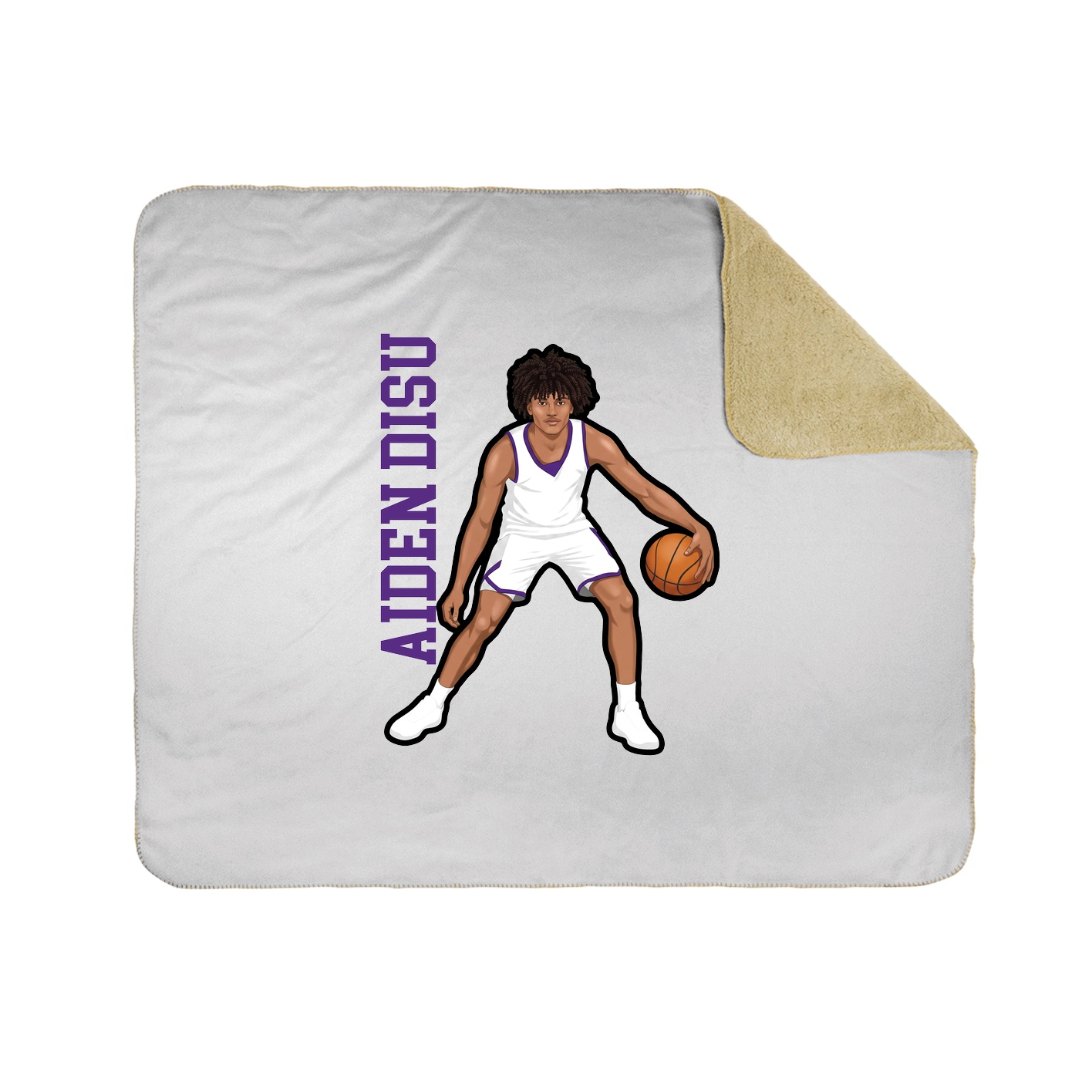 Throw Blanket — Name Vertical in White