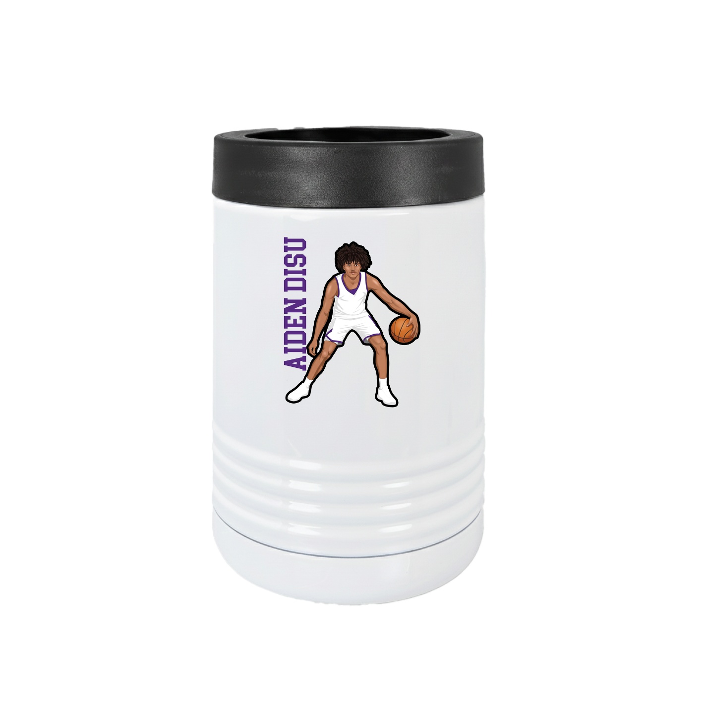 Beverage Holder — Name Vertical in White