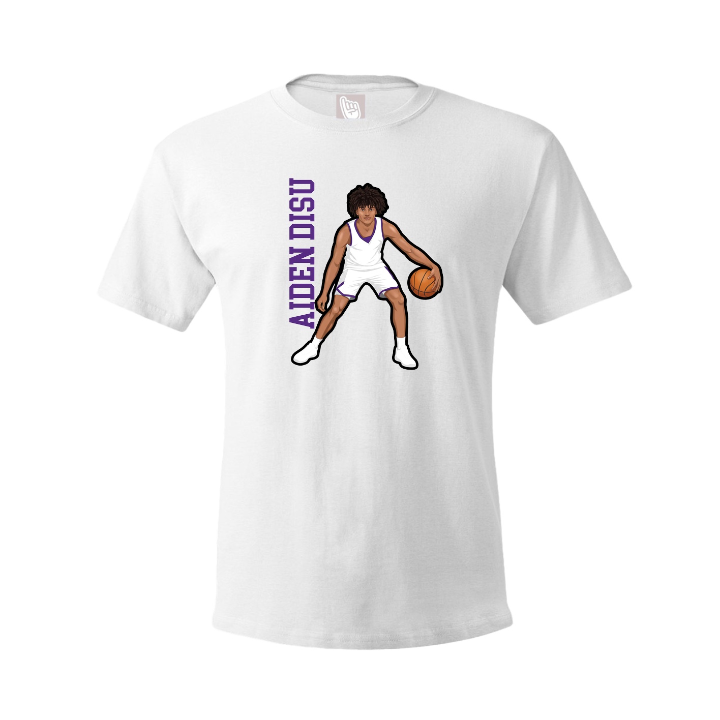 Tee — Name Vertical in White
