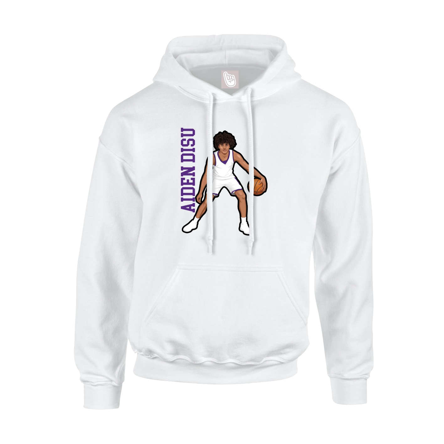 Hoodie — Name Vertical in White