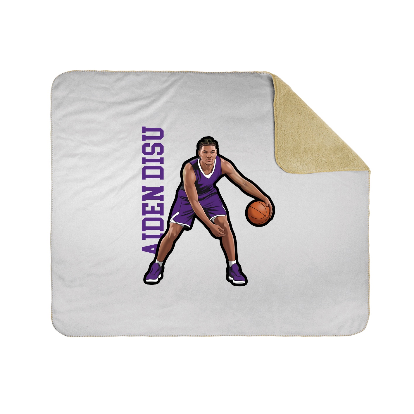 Throw Blanket — Name Vertical in White