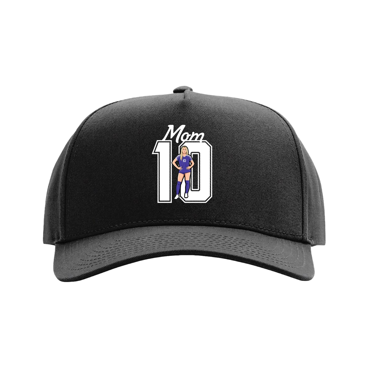 Full Fabric Five-Panel Champ Cap — Mothers Day Shirsey in Black