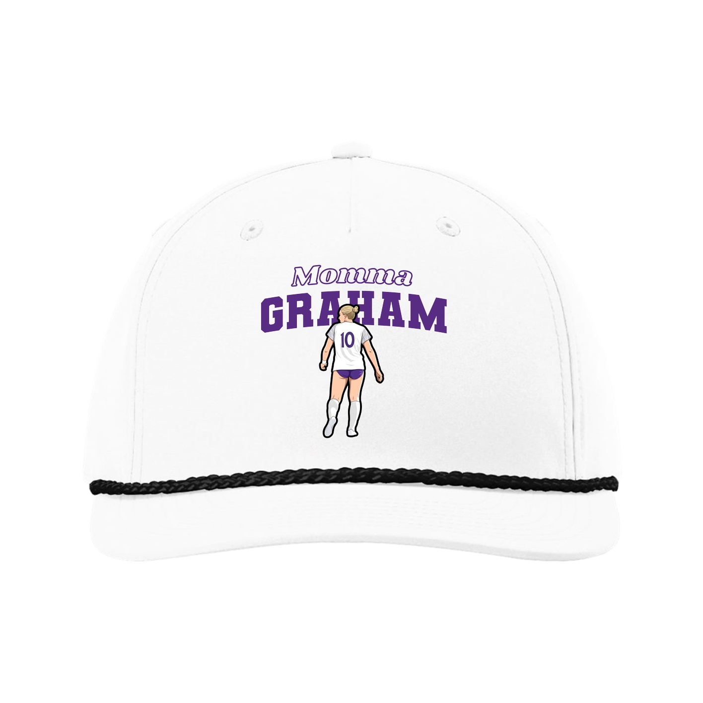 Five-Panel Classic Rope Cap — Mothers Day Block in White