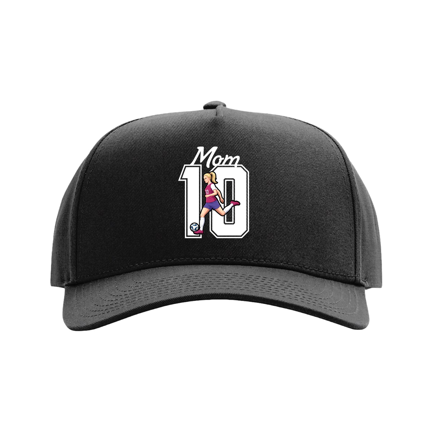 Full Fabric Five-Panel Champ Cap — Mothers Day Shirsey in Black