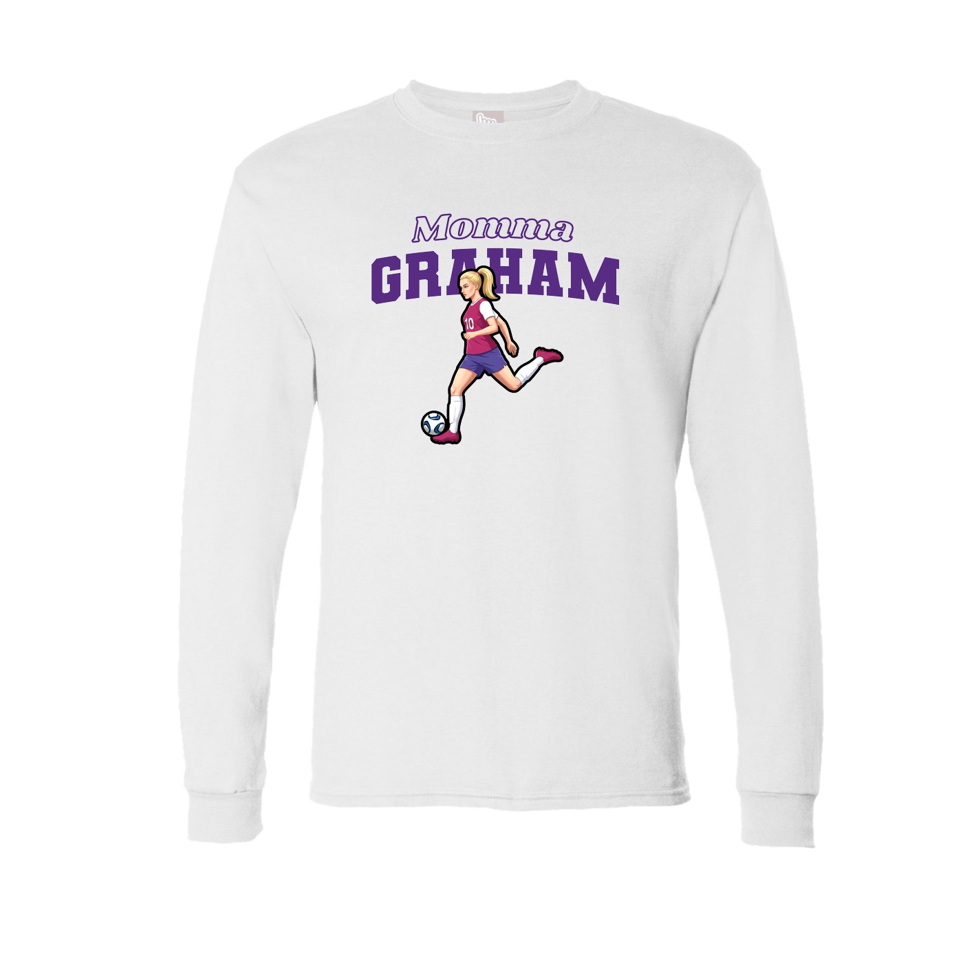 Long Sleeve Tee — Mothers Day Block in White