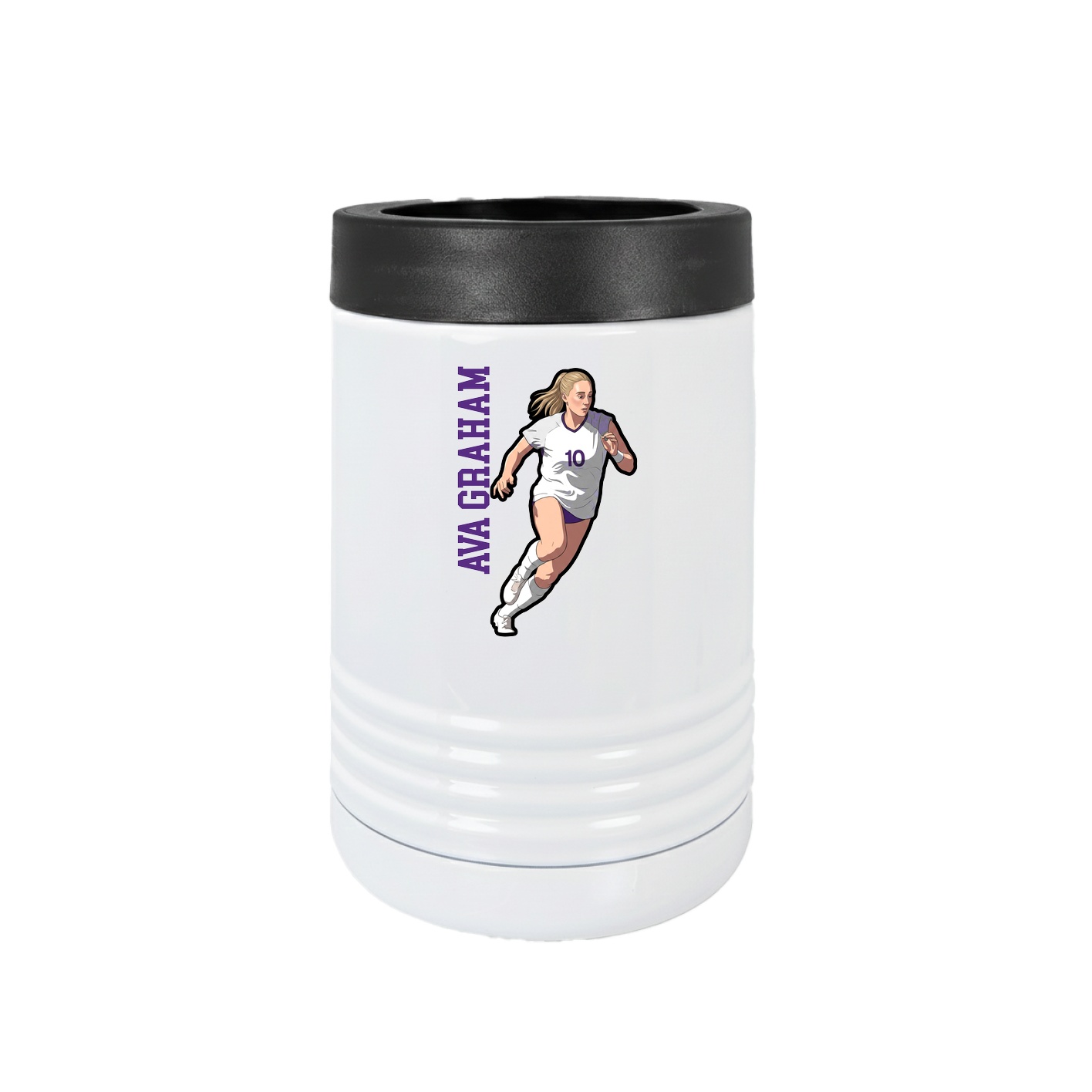 Beverage Holder — Name Vertical in White
