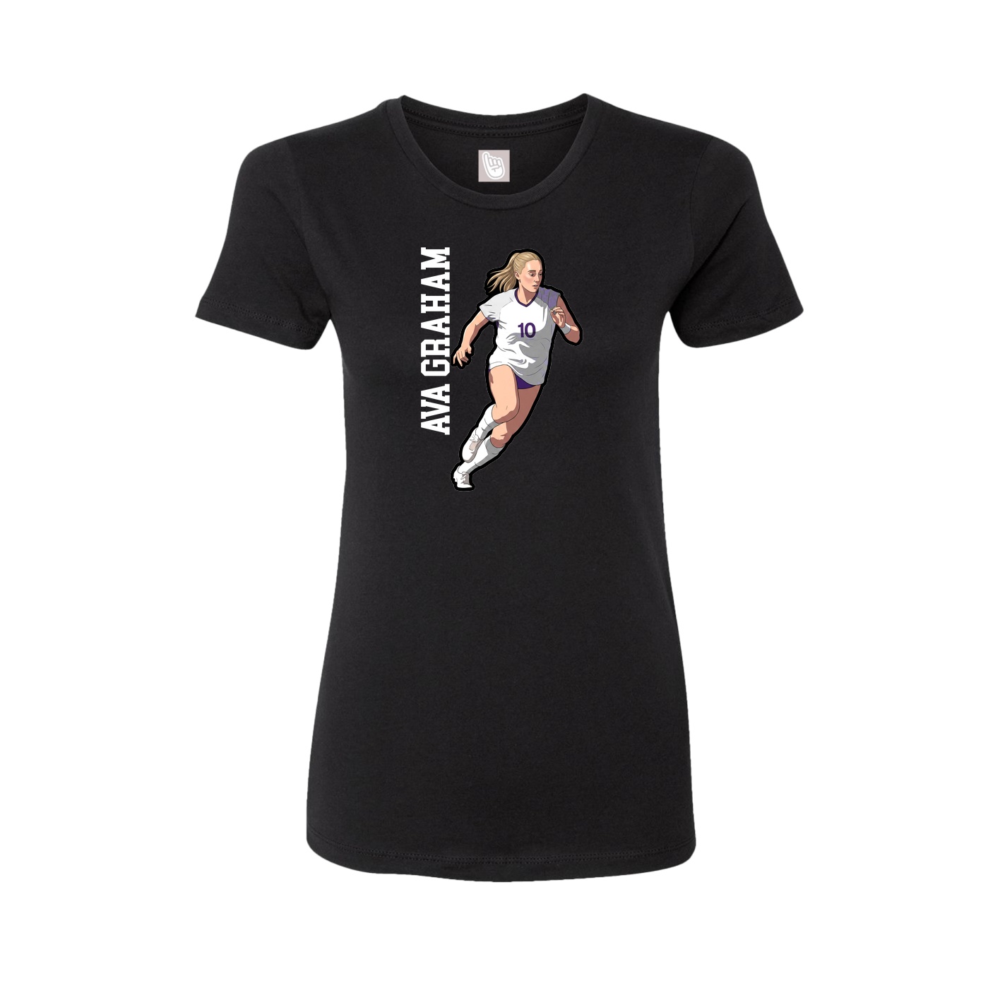 Womens Tee — Name Vertical in Black