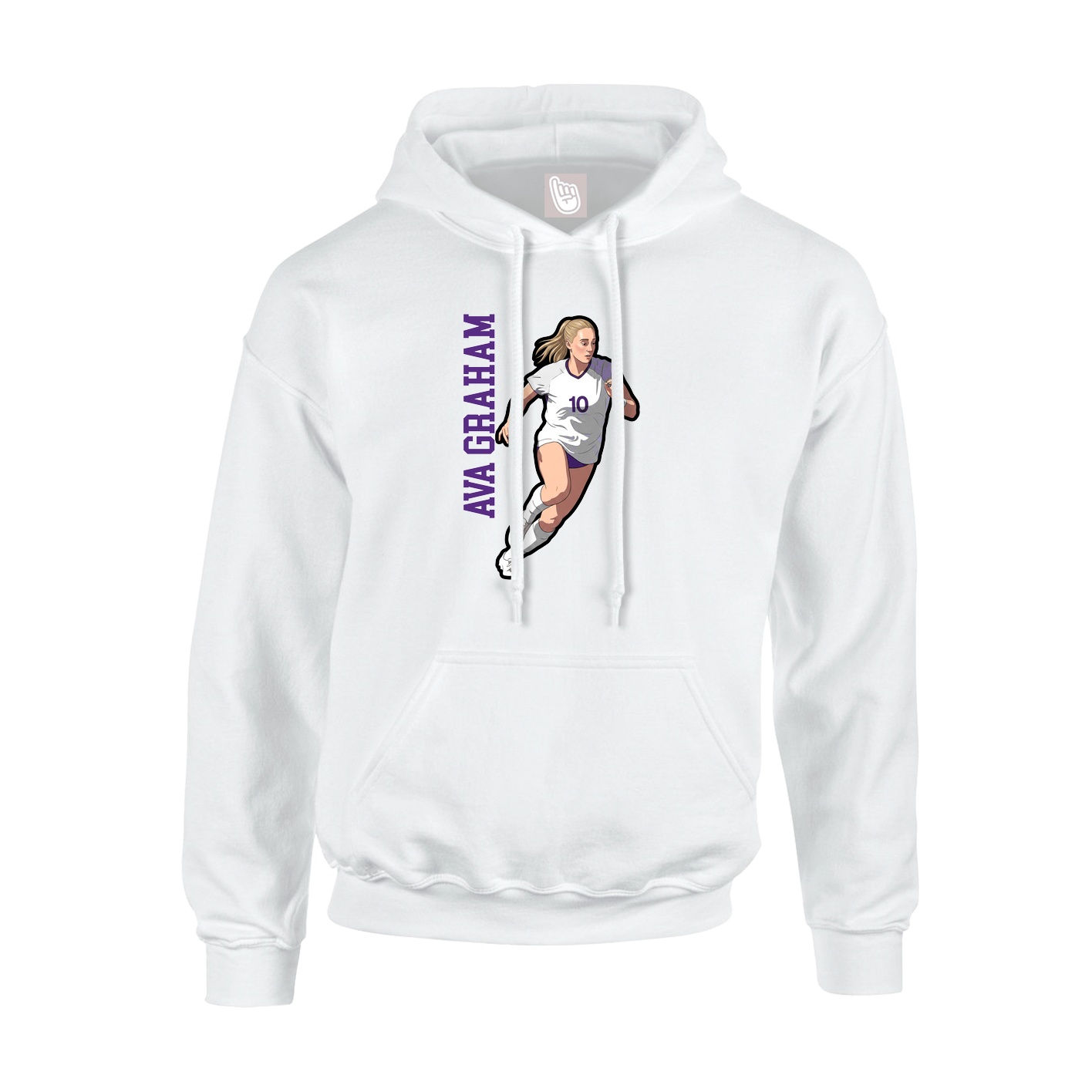 Hoodie — Name Vertical in White