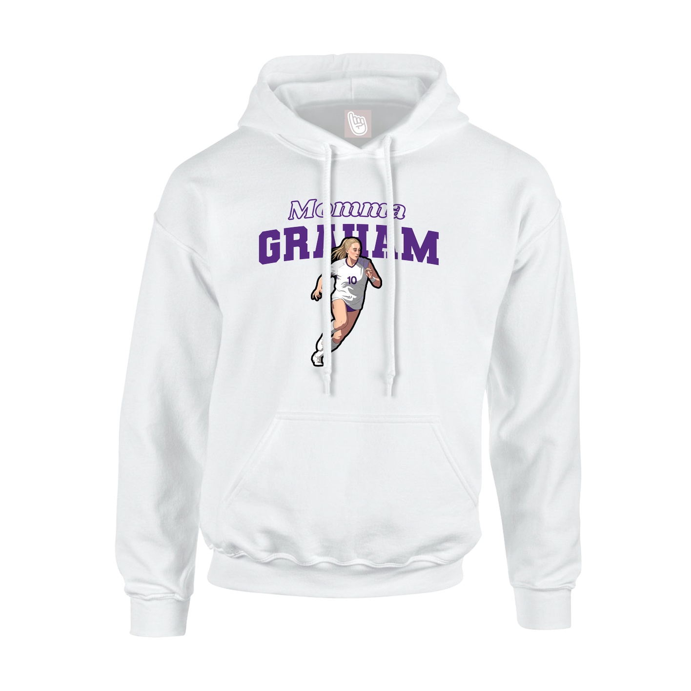 Youth Hoodie — Mothers Day Block in White