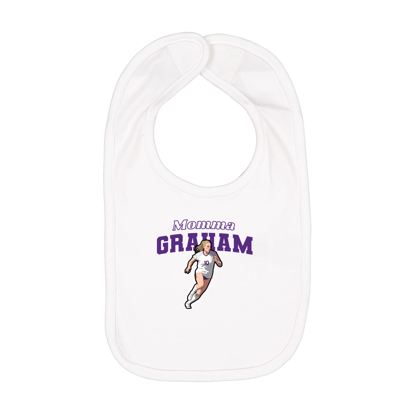 Infant Bib — Mothers Day Block in White