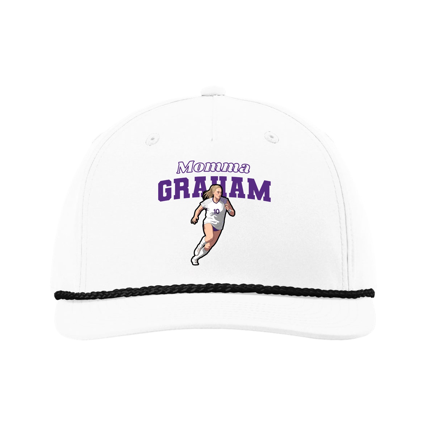 Five-Panel Classic Rope Cap — Mothers Day Block in White